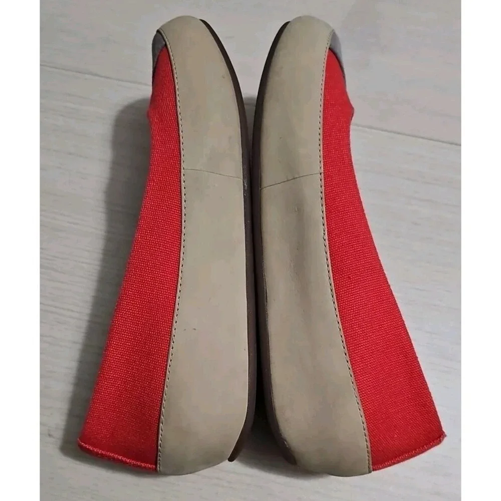 FITFLOP BIOMIMETIX Ballet Espadrille Loafer‎ Coral Leather Canvas Women Sz 7 V02